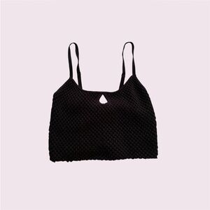 Black knitted keyhole tank cami crop top- from Pacsun / LA Hearts
-